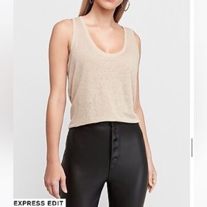 Linen Scoop Neck Tank